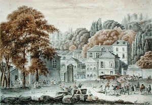 Der neue Place du Pont, Sevres, im Jahr 1822 von Baron Louis Albert Bacler dAlbe