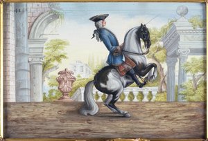 Nr. 41 Ein Schecke der Spanischen Hofreitschule, der die Pesade ausführt von Baron Reis Eisenberg