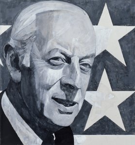 Porträt von Alistair Cooke, Illustration für The Listener, 1970er