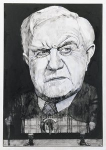 Porträt von Andrew Cruickshank, Illustration für The Sunday Times