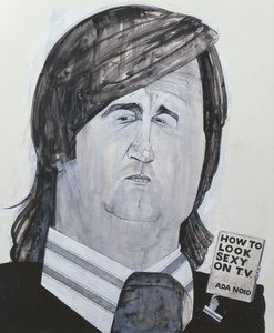 Porträt von Melvyn Bragg, Illustration für The Listener, 1970er von Barry Fantoni
