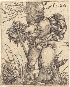 Fußsoldat vor einem Baum von Barthel Beham