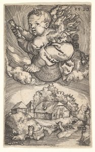 Genius auf einem in der Luft schwebenden Globus, Mitte des 17. Jahrhunderts von Barthel Beham