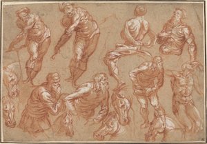 Figurenstudien von Bartholomaeus Spranger after Jacopo Tintoretto