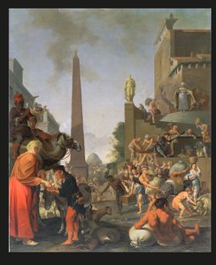 Joseph verteilt Korn in Ägypten, 1655 von Bartholomeus Breenbergh