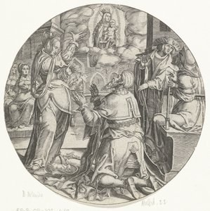 Maria mit dem Kind erscheint Kaiser Augustus von Bartholomeus Willemsz. Dolendo
