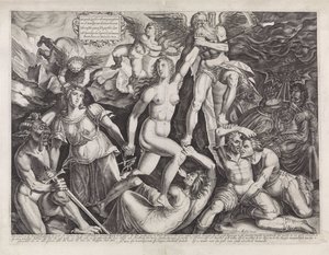 Die Zeit bringt die Wahrheit ans Licht mit Hilfe der Gerechtigkeit von Bartholomeus Willemsz. Dolendo