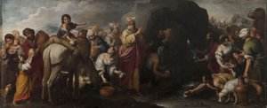 Moses schlägt Wasser aus dem Felsen, 1667-1670