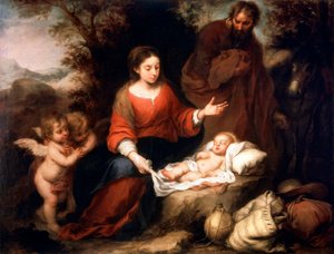 Ruhe auf der Flucht nach Ägypten, ca. 1665 von Bartolomé Esteban Murillo