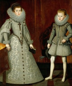 Der Infante Philipp, später König Philipp IV. von Spanien 1605-1665 und seine Schwester Anne von Österreich 1601- von Bartolomé González y Serrano
