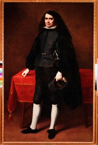 Porträt eines Herrn mit langen Haaren und Erdbeerkragen von Bartolomé Esteban Murillo