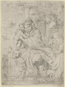 Heilige Familie mit dem jungen Johannes dem Täufer von Bartolomeo Biscaino