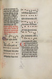 Missale: Fol. 180: Musik für verschiedene gewöhnliche Gebete, 1469
