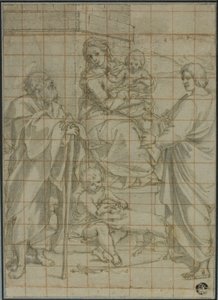 Heilige Familie mit dem heiligen Johannes dem Evangelisten und dem kleinen Johannes dem Täufer