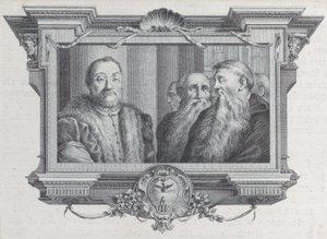Drei bärtige Männer, einer trägt Pelz, 1756. Schöpfer: Bartolomeo Crivellari, Gabriel Söderling von Bartolomeo Crivellari, Gabriel Söderling