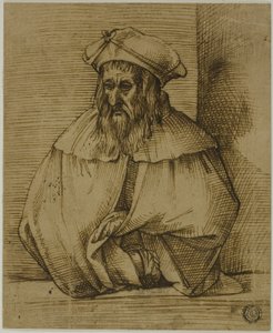 Halbfigur-Skizze eines Herrn mit Hut und Umhang von Bartolomeo Passarotti