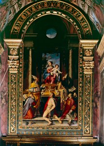 Madonna mit Kind auf dem Thron mit dem heiligen Antonius von Bartolomeo Passarotti
