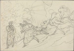 Dante flieht vor den wilden Tieren und trifft Virgil