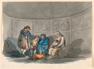 Zeichnung, Eine Familie von Hirten bei Nacht, 1807–08