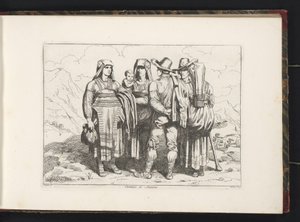 Drei Frauen und zwei Männer aus Sonnino von Bartolomeo Pinelli