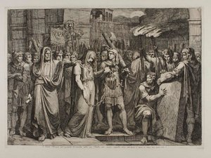 Floronia kurz vor dem Betreten ihres Grabes von Bartolomeo Pinelli