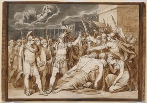 Juno schwört, den Tod von Almo und Galaesus zu rächen von Bartolomeo Pinelli