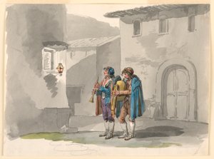"Pifferari," Zwei Pfeifer aus den Abruzzen in Rom