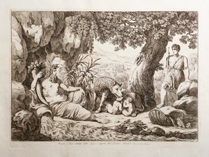 Romulus und Remus säugen die Wölfin von Bartolomeo Pinelli