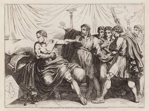 Selbstmord von Cato dem Jüngeren, 46 v. Chr. (Radierung) von Bartolomeo Pinelli