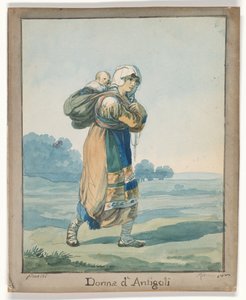 Frau aus Antigoli, Illustration für Römische Kostüme und Bräuche von Bartolomeo Pinelli