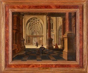 Figuren in einem Kircheninneren von Bartolomeus van Bassen