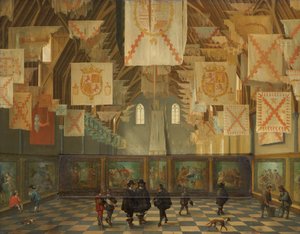Der Ridderzaal des Binnenhofs während der Großen Versammlung von 1651 von Bartolomeus van Bassen