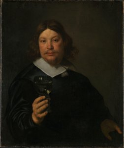Mann mit einem Glas Wein von Bartolomeus van der Helst