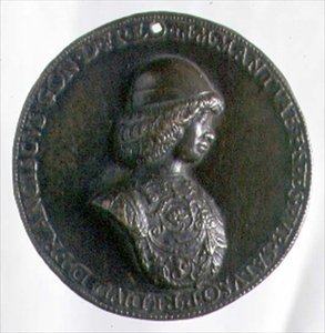 Porträtmedaille mit Francesco Gonzaga II (1466-1519) von Bartolommeo Melioli