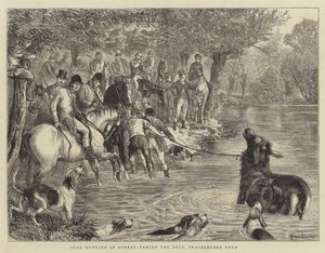Hirschjagd in Surrey, das Einfangen des Hirsches, Shackleford Pond von Basil Bradley