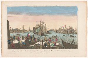 Ansicht der Ankunft des Schiffes Dauphin im Hafen von Toulon