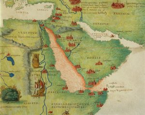 Afrika: Ägypten und Saudi-Arabien, aus Atlas der Welt in dreiunddreißig Karten, von Battista Agnese