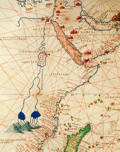 Der Indische Ozean und Teile von Asien und Afrika: der Verlauf des Nils, aus dem Atlas der Welt in dreiunddreißig Karten von Battista Agnese von Battista Agnese
