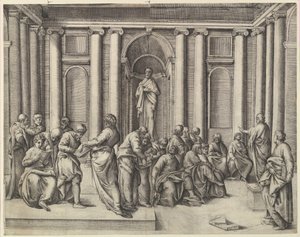 Christus unter den Ärzten von Battista Franco