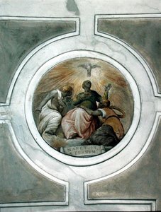 Darstellung einer der Tugenden (Detail) aus der Decke der Grimani-Kapelle (Fresko)