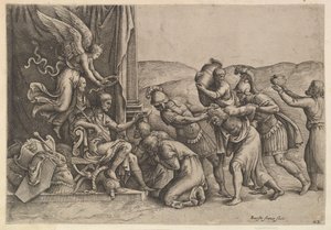 Scipio gewährt den Gefangenen Gnade, 1530-61 von Battista Franco Veneziano