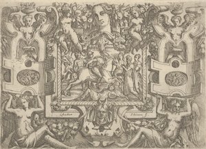 Figur zu Pferd, die ein Schwert hält und über eine am Boden liegende Figur reitet, ca. 1540-80 von Battista del Moro
