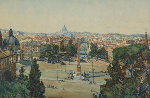 Rom, vom Pincio, Piazza Del Popolo von Beatrice Mary Seccombe Leech