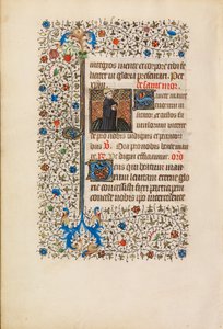 Abt Maurus mit einem Stab und einem Buch, ca. 1440-50 von Bedford Master Workshop