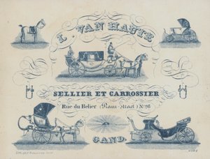 Werbung für L van Haute, Sattler und Kutschenbauer, Gent, Belgien
