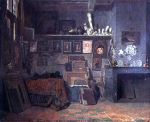 Innenansicht eines Künstlerateliers, ca. 1870
