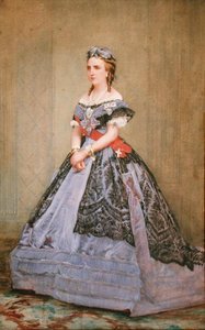 Porträt von Charlotte von Sachsen-Coburg-Gotha (1840-1927), Prinzessin von Belgien und Kaiserin von Mexiko von Belgian School