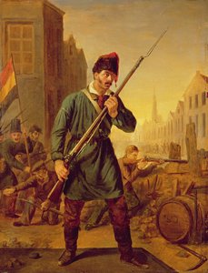 Soldat der belgischen Revolution im Jahr 1830 von Belgian School