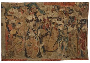 Wandteppich, Alexander der Große empfängt die Unterwerfung der Könige von Zypern, möglicherweise aus Tournai