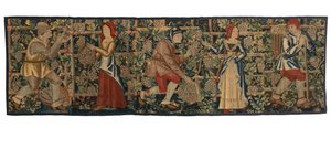 Wandteppichfragment, Darstellung von Weinlesern, möglicherweise aus Tournai, um 1460-70 von Belgian School